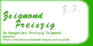 zsigmond preiszig business card